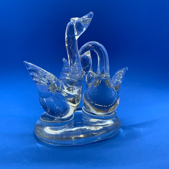 Crystal Glass Double Swans Paperweight Paradies - Picture 8 of 12